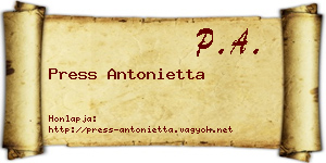 Press Antonietta névjegykártya